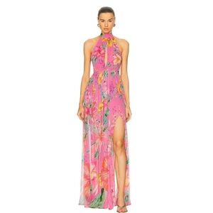 NWT Rococo Sand Vibrant Pink Floral Maxi Dress
